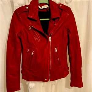 Red leather jacket